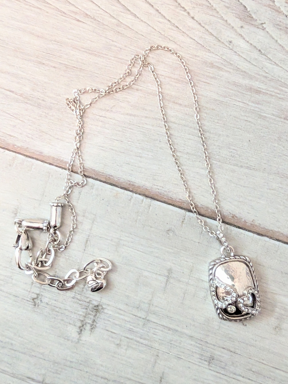 Brighton "Tender Hearts" silver pendant necklace
